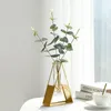 Vases Nordic Creative Simple Hydroponic Small Vase Decoration Living Room Fake Flower Table Metal Home Decor