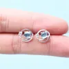 Boucles d'oreilles en argent 925 opale pour femmes et filles, cadeau d'anniversaire élégant en pierre bleue, bijoux de tempérament à la mode, vente en gros