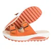 Nuevas sandalias casuales de mujer con doble botonadura para uso doméstico y al aire libre Zapatos casuales de versión coreana GAI lindo colorido rosa azul naranja nuevo estilo albaricoque 2024 35-42