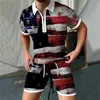 Survêtements d'été pour hommes 3D numérique imprimé chemise à manches courtes et shorts costume de sport décontracté brocart smoking tenue d'affaires pour hommes