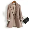 Kadın Takımları Blazers Takım Kadın Moda Uzun Kollu İş Ofisi Sıradan Palto İşletme Banliyö Meslek Gevşek Ceket