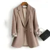 Ternos femininos blazers terno feminino moda manga longa trabalho escritório casual casacos negócios commuter ocupação solto casual terno jaqueta