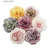 Faux blommor grönare 3 st pion konstgjorda blommor 8 cm stora falska blommor huvud för bröllop hem dekoration verklig touch diy garland krans tillbehör y240322