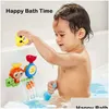 Jouets de bain Bébé Sunction Coupe Piste Jeux d'eau Enfants Salle de bain Singe Caterpilla Douche Jouet pour enfants Cadeaux d'anniversaire 230221 Drop Deliv Ot1Rs