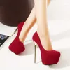 Scarpe eleganti Scarpe a spillo da 16 cm per donna Tacchi alti sottili Donna Spogliarellista impermeabile in pelle scamosciata Décolleté da donna Taglie forti 45