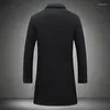 Trenchs pour hommes Manteaux de laine Manteau d'automne et d'hiver Version coréenne à la mode Slim Fit Veste coupe-vent mi-longue