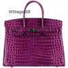 Oryginalna skórzana torebka bk l High End Celebrity Fashion Crocodile Crocodile Crocodile 35 cm Cowhide Work Bag