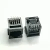 50 stks/partij PCB RJ45 8P8C Femlae Jack/Socket Connector 180-Graden Verticale Type Zwart Plastic Met Rand