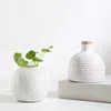 Vases Pretty Elegant Little Vase Ceramic Small Jardiniere Tabletop Ornament White Flower Receptacle Dried Hydroponic Plant Holder