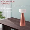 Leroxo Portable LED Cordless Metal Touch Styrd laddningsbar 3 -nivå Brighess Room Decoration Bedside Lamp, Restaurant (Rose Gold Desk Lamp -1)