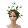 Party Supplies Women Girls Forest Fairy Faerie Fascinator Headband Colorful Simulation Butterflies Insect Wings Wild Hair Hoop