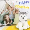 Pluche poppen 30 cm Husky pop Zwart-witte hond knuffel Schattig Zacht Sierkussen PP Katoen Hoge kwaliteit vulling Dierenmeisje Verjaardagscadeau Q240322