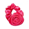 Grampos de cabelo 2024 Francês Retro Suave Rosa Grande Anel de Intestino Literário Corda de Flor para Penteados