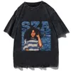 Мужские футболки SZA SOS 2023 Tour Graphic Clothing Мужская мода Harajuku Leisure Супер большая хип-хоп Эстетическая футболка Уличная одежда J240322