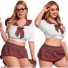 Plus -storlek kvinnlig studentkontrolldräkt och knubbig M Sexig underkläder, Hem Uniform Temptation 519917