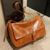 Dripstring Women Retro Crossbody Bag z klamrą w stylu vintage Pu skóra duża pojemność codzienna torebka dla kobiet