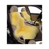 Car Seat Covers Ers Real Genuine Sheepskin For Cars 1Pcs Luxury Fur Er Cushion Warm Long Wool Drop Delivery Automobiles Motorcycles In Otoxg