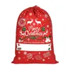 Santa Size Christmas DrawString Påsar stora säckar Bag Party Favor Supplies Canvas Bagxmas Dekorationer 0724 Xmas