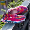 Lägenheter 2019 Nya kvinnor skor Summer Flat Female Loafers Women Casual Flats Woven Shoes Sneakers Slip On Colorful Shoe Mujer Plus Size 41