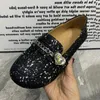 Casual Shoes Fashion Desugner Women Plus Size Female Flat Antislip Loafers Rhinestone Slip On 2024 Style