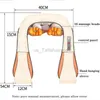 Masajeador de cuello Pillowws Mantón de masaje de cuello eléctrico 3D Temperatura constante Cuello masajeado Hombro Presión de dedo Hogar Automotriz para relajación 240322