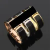 Designer-Armband, 18 mm breit, Goldarmband für Damen, klassisches Titanstahl- und Emaille-Armband, vergoldet, verblasst nicht, antiallergisches Goldarmband