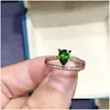 Cluster Rings Diopside Jewelry Crown Style Gemstone Sier Ring For Girl 5Mm 7Mm 0.15Ct Natural Solid 925 Drop Delivery Otqnh