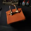 Echtes Leder BK Damen Designer Handtasche Damen Taschen Erste Schicht Handgemacht Damen Togo Kalb Echtes Lychee Muster Eine Schulter