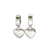 Classic plated silver designer earrings heart shaped earring metal highend minimalism hoop earings personalized daily versatile wholesale zl188 I4