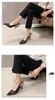 Franska högklackade sandaler Fairy Windy Air Pointed Female Ribbon Bow Shoes Flip Flops for Women Stiletto Sandles Heels 240228