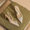 Modaya Yüksek Topuklu Sandles Slim Rhinestone Toe Strap Sandalet Platformu Yaz Summer Sandal Kadınlar Flip Flop 240228