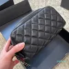 Classic Litchi Pattern Mini Clutch Bags Handbags Quilted Double Zipper Women Cosmetic Bag Designer Leather Ladies Wash Bag