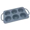 Baking Moulds 6 Cavities Convenient Silicone Cake Molds Reliable Muffin Pans Liner Kitchen Bakeware Material 40JA