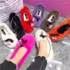 Sıradan Ayakkabı Zinciri Dekor Kadınlar Daireler Kış Sıcak Düz Bayanlar Dışında Somunlar Slip-On Sürüş Ayakkabı Zapatos Mujer