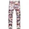 2022 Nya album Tryckt Cola Girl Red Elastic Men's Denim Pants