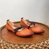 Mocassins en cuir à talons bas pour femmes, chaussures décontractées, plates, souples, à enfiler, bout pointu, véritables chaussures de printemps faites à la main pour filles