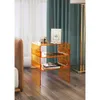 Smitten Life Table de chevet en acrylique pour salon, chambre à coucher, décoration de la maison (orange)