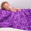 Couvertures 10 couleurs mode petite fille garçon né unisexe couverture infantile longue fleur de rose enveloppée de pochère accessoires