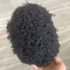 Toupees preto masculino afro cabelo humano pele peruca completa base de pele natural prótese capilar 8mm sistema de substituição de cabelo indiano