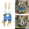 Decorative Flowers Hanging Easter Wreath Welcome Sign Attachment For Front