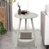 Mesa de centro moderna esculpida com borda circular de 2 camadas COVLON, adequada para sala de estar, quarto, espaço pequeno, fácil montagem, mesa de cabeceira para decoração de casa