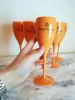 Qualité 6x Veuve Clicquot Acrylique Plastique Champagne Orange Flûtes Verres à Vin 180ml