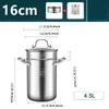 4 pièces en acier inoxydable cuiseur à pâtes vapeur friteuse Pot L soupe avec grille à vapeur panier à frire pour asperges ustensiles de cuisine 240318