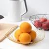 Servis uppsättningar 2 st järnfruktkorg mellanmål container dekorera ägg skrivbord smides kök förvaring