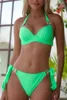 Kadın Mayo Seksi Push Up Bikinis 2024 Kadın Kadın Bikini Seti Rhinestones Düşük Bel Plaj Giyim G-String Mayo Kıymet Renk