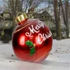 Dekorationer Ierable Outdoor Christmas Ball 60cm Made PVC Giant Large S Tree Toy Xmas Gifts Ornament