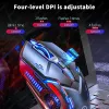 Ratos mecânicos esports mouse para computador pc com fio mouse gamer seis teclas backlight silencioso escritório ratos para portátil mouse 4 graus dpi