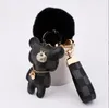 new Cute Keychains Fashion Teddy Bear Designer Key Chain Ring Gifts Women PU Leather Car Buckles Bag Charm Accessories Men Animal Keyring Holder