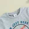의류 세트 wankitoi 유아 아기 야구장 복장 짧은 슬리브 레터 인쇄 티셔츠 티 탑 조깅하는 반바지 2pcs 여름 옷