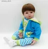 Nadziewane pluszowe zwierzęta realilko 47 cm Reborn Reborn Baby Toys For Kid Child Lovely Vinyl Boy Babies Doll Modna moda prezent urodzinowy Prezent L240322